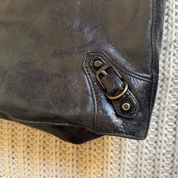 Balenciaga Vintage A4 Tote Bag Black Leather Rare Model - Picture 9 of 16